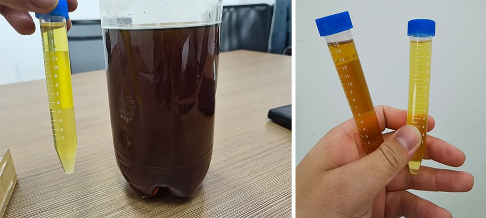 Oil sample comparison chart